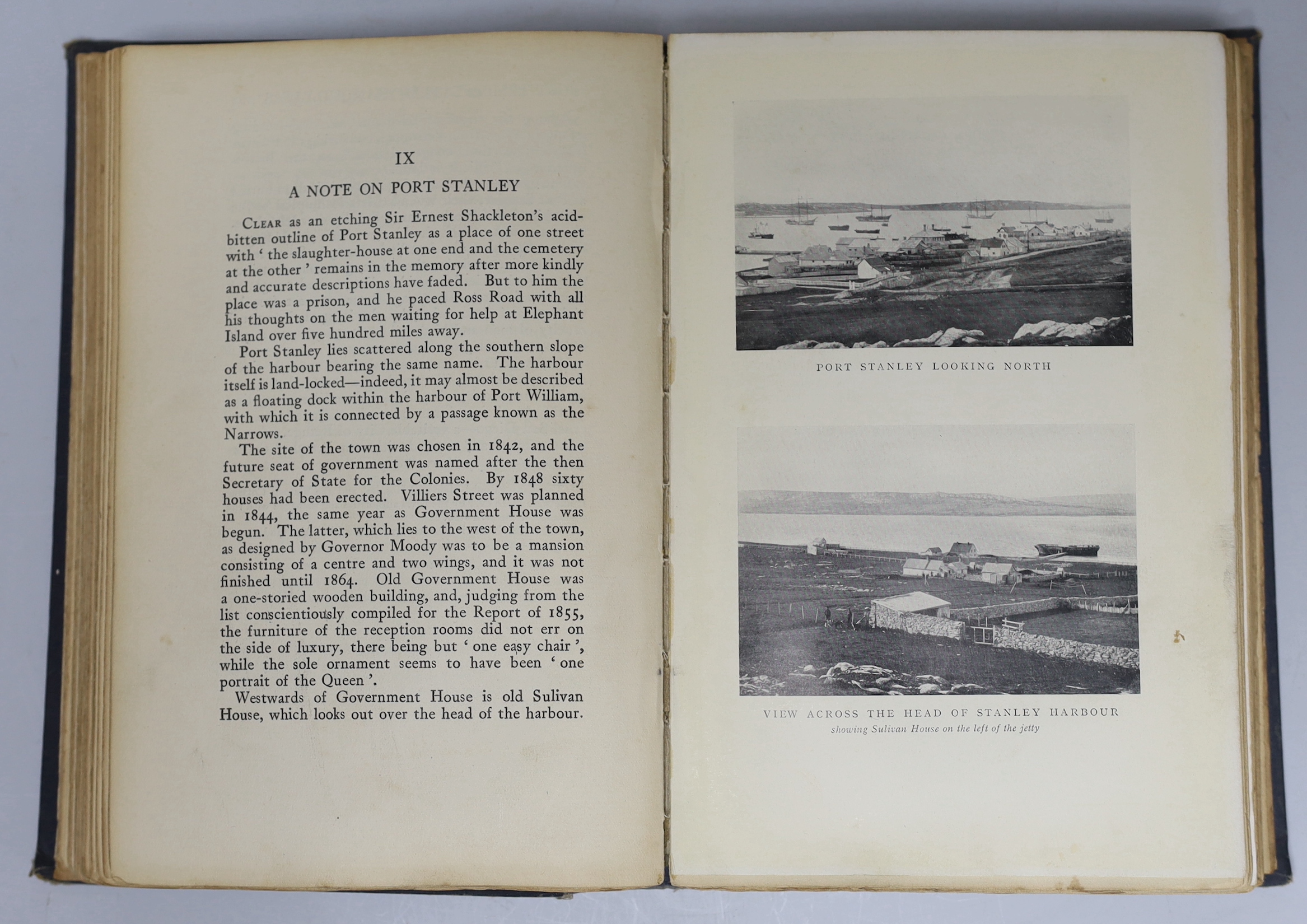 Boyson V.F and Vallentin Rupert - The Falkland Islands, 8vo, original blue cloth, with 34 illustrations on 23 plates, a folding map at rear, Clarendon Press, London, 1924